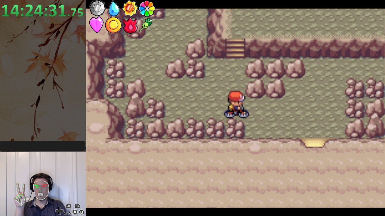 Using the Face Controller to beat Pokemon FireRed