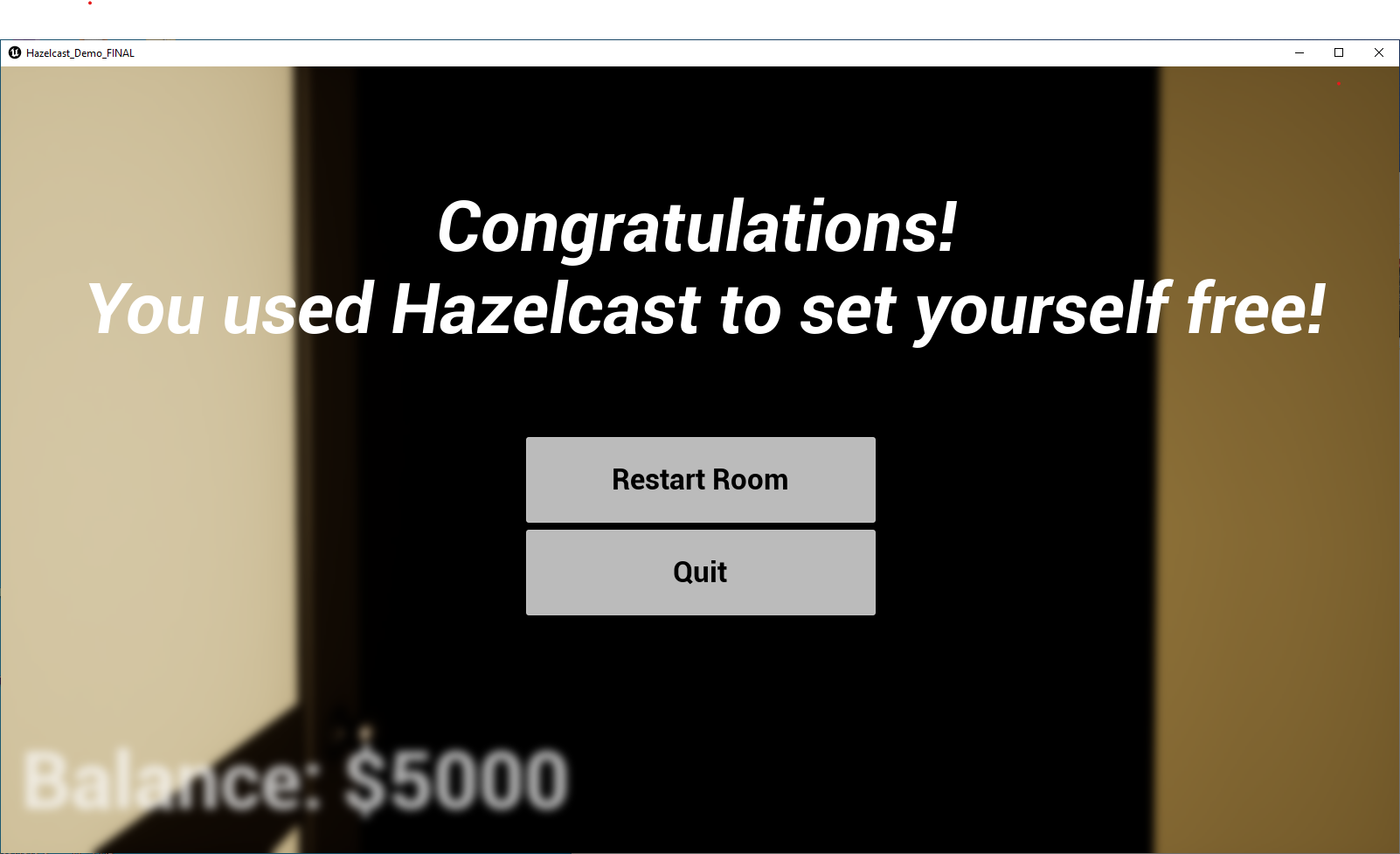 A screenshot of the ending screen of the game