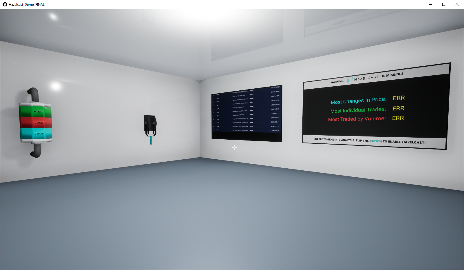 A screenshot from the first room of the game after playing