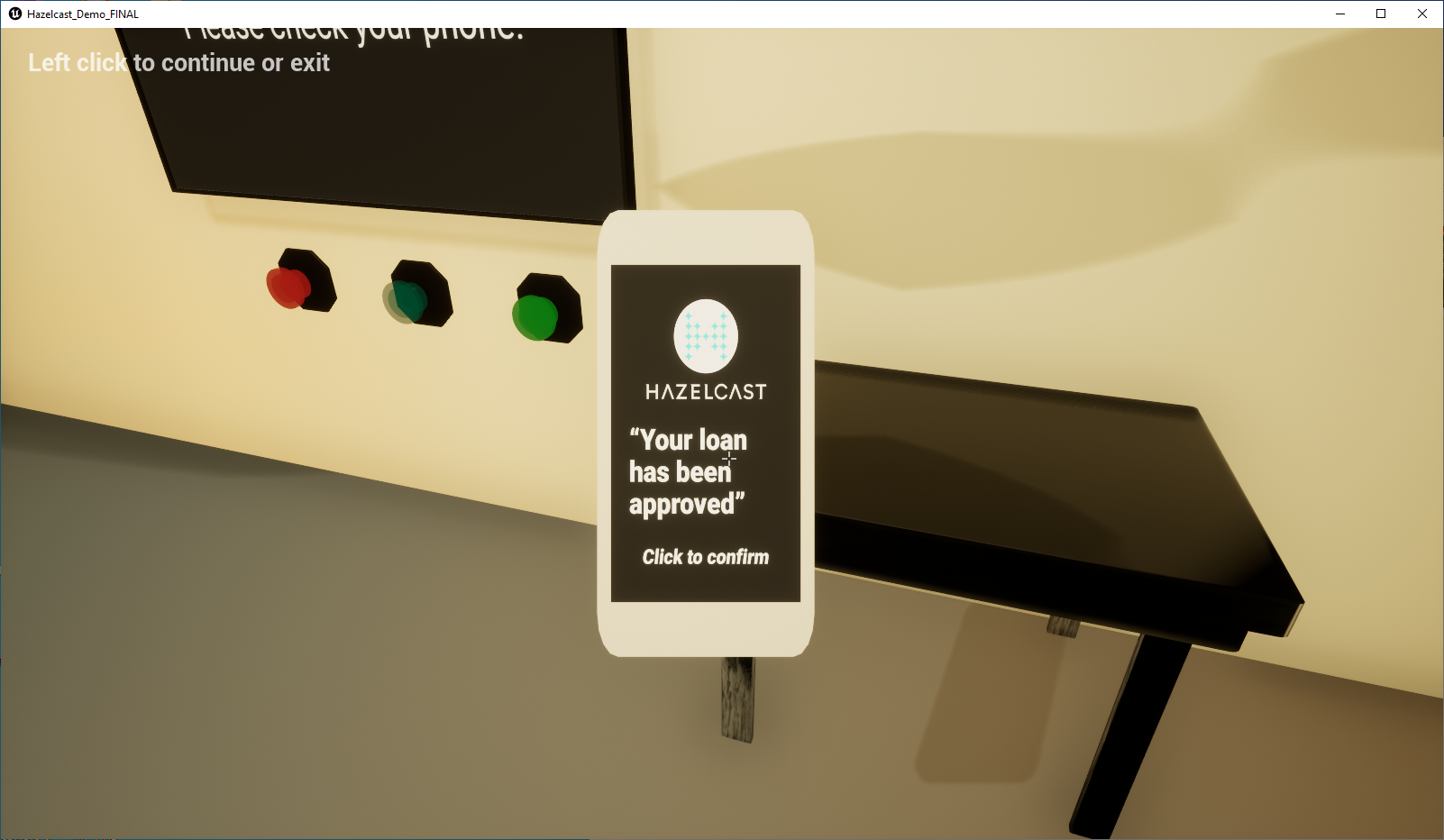 A screenshot of the phone in the third room of the game